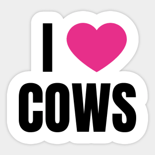 I Love Cows Sticker